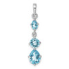 Lex & Lu Sterling Silver Blue Topaz Pendant LAL115628 - Lex & Lu