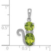 Lex & Lu Sterling Silver Peridot and Diamond Cat Pendant - 3 - Lex & Lu