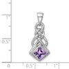 Lex & Lu Sterling Silver w/Rhodium w/Amethyst Pendant LAL115649 - 4 - Lex & Lu