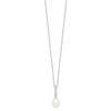 Lex & Lu Sterling Silver 8-9mm White FW Cultured Pearl CZ Chain Slide Necklace - 2 - Lex & Lu