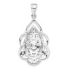 Lex & Lu Sterling Silver Oxidized w/CZ Fleur de Lis Pendant - 3 - Lex & Lu