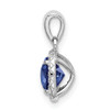 Lex & Lu Sterling Silver w/Rhodium Created Blue & White Sapphire Pendant - 2 - Lex & Lu