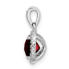 Lex & Lu Sterling Silver w/Rhodium 1.05Garnet/Created White Sapphire Pendant - 2 - Lex & Lu