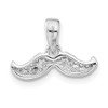 Lex & Lu Sterling Silver w/Rhodium CZ Mustache Pendant - 3 - Lex & Lu