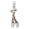 Lex & Lu Sterling Silver w/Rhodium Enameled CZ Giraffe Pendant - Lex & Lu