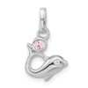 Lex & Lu Sterling Silver CZ Dolphins Pendant - Lex & Lu