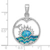 Lex & Lu Sterling Silver w/Rhodium Blue Inlay Created Opal Sunrise Pendant - 4 - Lex & Lu