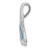 Lex & Lu Sterling Silver w/Rhodium Blue Inlay Created Opal Whale Tail Slide - 2 - Lex & Lu