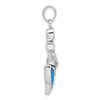 Lex & Lu Sterling Silver w/Rhodium Blue Created Opal & CZ Anchor Pendant - 2 - Lex & Lu