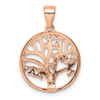 Lex & Lu Sterling Silver Rose-tone Created White Sapphire Tree of Life Pendant - 3 - Lex & Lu