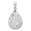 Lex & Lu Sterling Silver w/Rhodium Polished Tree Teardrop Pendant - Lex & Lu