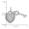 Lex & Lu Sterling Silver w/Rhodium CZ Heart Lock & Key Pendant - 4 - Lex & Lu