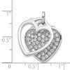 Lex & Lu Sterling Silver w/Rhodium CZ Two Piece Heart Pendant - 4 - Lex & Lu