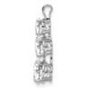 Lex & Lu Sterling Silver w/Rhodium Polished CZ Round Shaped 3 Stone Pendant - 2 - Lex & Lu