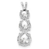 Lex & Lu Sterling Silver w/Rhodium Polished CZ Round Shaped 3 Stone Pendant - 3 - Lex & Lu