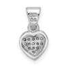 Lex & Lu Sterling Silver w/Rhodium CZ Polished Heart Pendant - 3 - Lex & Lu