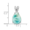 Lex & Lu Sterling Silver w/Rhodium Larimar Teardrop Pendant - 4 - Lex & Lu