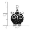 Lex & Lu Sterling Silver Black Rhodium Black CZ Owl Pendant - 4 - Lex & Lu