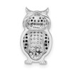 Lex & Lu Sterling Silver w/Rhodium Black & White CZ Owl Slide Pendant - 3 - Lex & Lu