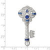 Lex & Lu Sterling Silver Blue & Clear CZ Key Slide - 3 - Lex & Lu