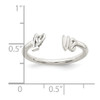 Lex & Lu Sterling Silver Polished 'Love' Adjustable Ring - 3 - Lex & Lu