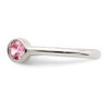 Lex & Lu Sterling Silver Polished Pink and White CZ Adjustable Ring - 3 - Lex & Lu
