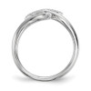 Lex & Lu Sterling Silver w/Rhodium CZ Adjustable Fingernail Ring LAL116648 - 2 - Lex & Lu