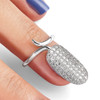 Lex & Lu Sterling Silver w/Rhodium CZ Adjustable Fingernail Ring LAL116649 - 5 - Lex & Lu