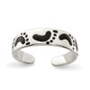 Lex & Lu Sterling Silver Black Enameled Feet Toe Ring - Lex & Lu