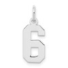 Lex & Lu Sterling Silver Small Polished Number 6 - Lex & Lu