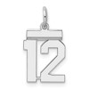 Lex & Lu Sterling Silver Small Polished Number 12 - Lex & Lu