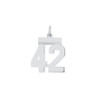 Lex & Lu Sterling Silver Small Polished Number 42 - Lex & Lu