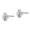 Lex & Lu Sterling Silver White Ice .02ct. Diamond Cross Earrings - 2 - Lex & Lu