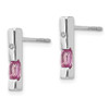 Lex & Lu Sterling Silver White Ice .02ct. Diamond and Pink Topaz Earrings - 2 - Lex & Lu