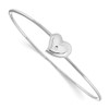 Lex & Lu Sterling Silver White Ice Diamond Heart Bangle Bracelet - Lex & Lu