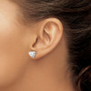 Lex & Lu Sterling Silver White Ice Diamond Heart Earrings - 3 - Lex & Lu