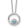 Lex & Lu Sterling Silver White Ice Blue Topaz and .05 ct Diamond Necklace 18'' - Lex & Lu