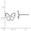 Lex & Lu Sterling Silver White Ice .01 ct Diamond Butterfly Post Earrings - 4 - Lex & Lu