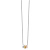 Lex & Lu Sterling Silver Rose & Gold-tone Diamond Necklace 18'' - 2 - Lex & Lu