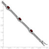 Lex & Lu Sterling Silver w/Rhodium Garnet Bracelet - 4 - Lex & Lu