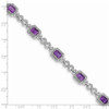 Lex & Lu Sterling Silver Diamond & Amethyst Bracelet LAL117274 - 3 - Lex & Lu