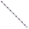 Lex & Lu Sterling Silver Diamond & Amethyst Bracelet LAL117286 - 2 - Lex & Lu