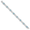 Lex & Lu Sterling Silver Diamond & Light Swiss Blue Topaz Bracelet LAL117290 - 2 - Lex & Lu