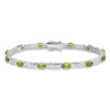 Lex & Lu Sterling Silver Diamond & Peridot Bracelet LAL117296 - 4 - Lex & Lu