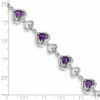 Lex & Lu Sterling Silver Diamond & Heart Link Amethyst Bracelet - 3 - Lex & Lu