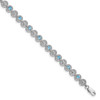 Lex & Lu Sterling Silver Blue Topaz Diamond Bracelet LAL117312 - Lex & Lu