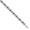 Lex & Lu Sterling Silver Garnet Diamond Bracelet LAL117313 - Lex & Lu