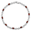 Lex & Lu Sterling Silver Garnet Bracelet LAL117332 - 5 - Lex & Lu