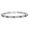 Lex & Lu Sterling Silver Amethyst Bracelet LAL117364 - 4 - Lex & Lu