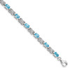 Lex & Lu Sterling Silver Blue Topaz Bracelet LAL117365 - Lex & Lu